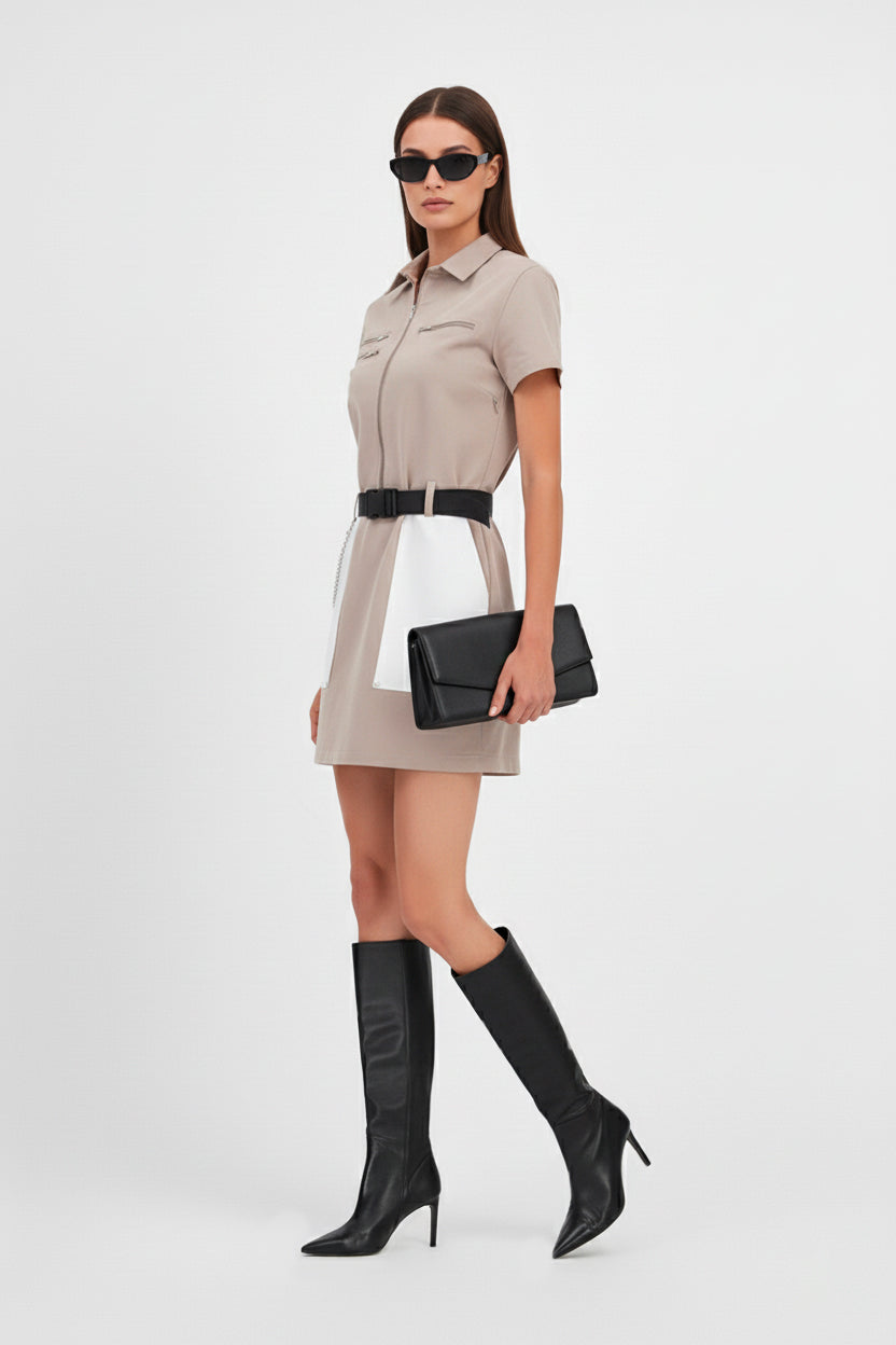 Two-tone cargo dress